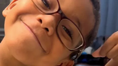 Recovered patient with glasses