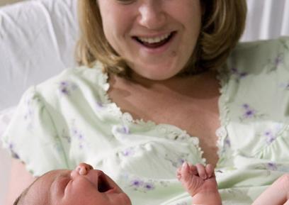 Susannah Ferguson with newborn son Belsey Ferguson