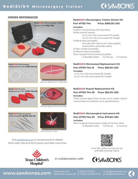 RediStik Microsurgery Trainer - Ordering Information