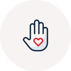 hand with heart on palm graphic
